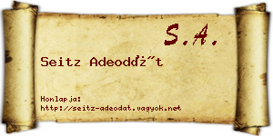 Seitz Adeodát névjegykártya